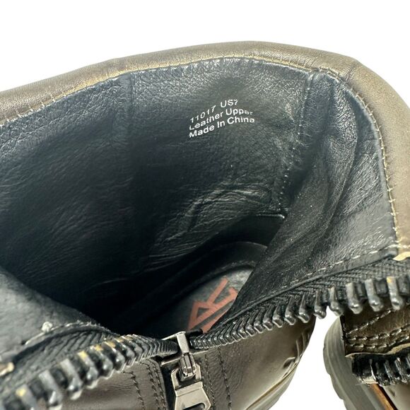 KLM Brown Leather Side Zip Women’s Motorcycle Boots – Size US 7 - Picture 8 of 8